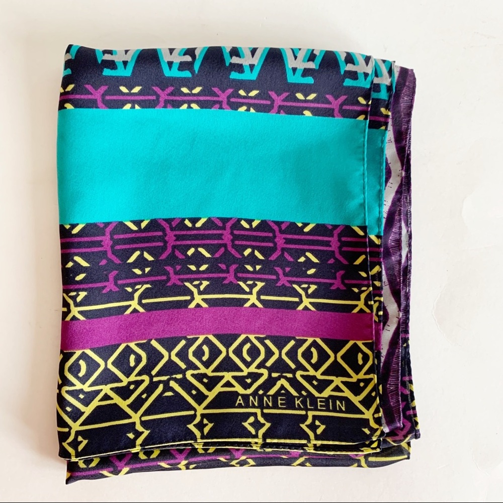 Anne Klein Scarf Geometric Multicolored - Picture 1 of 8